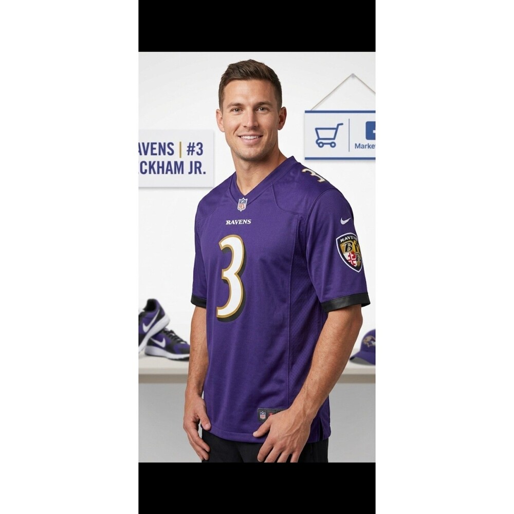 “NFL Baltimore Ravens Odell Beckham Jr. #3 Nike Jersey - Men’s [2XL] - Like...